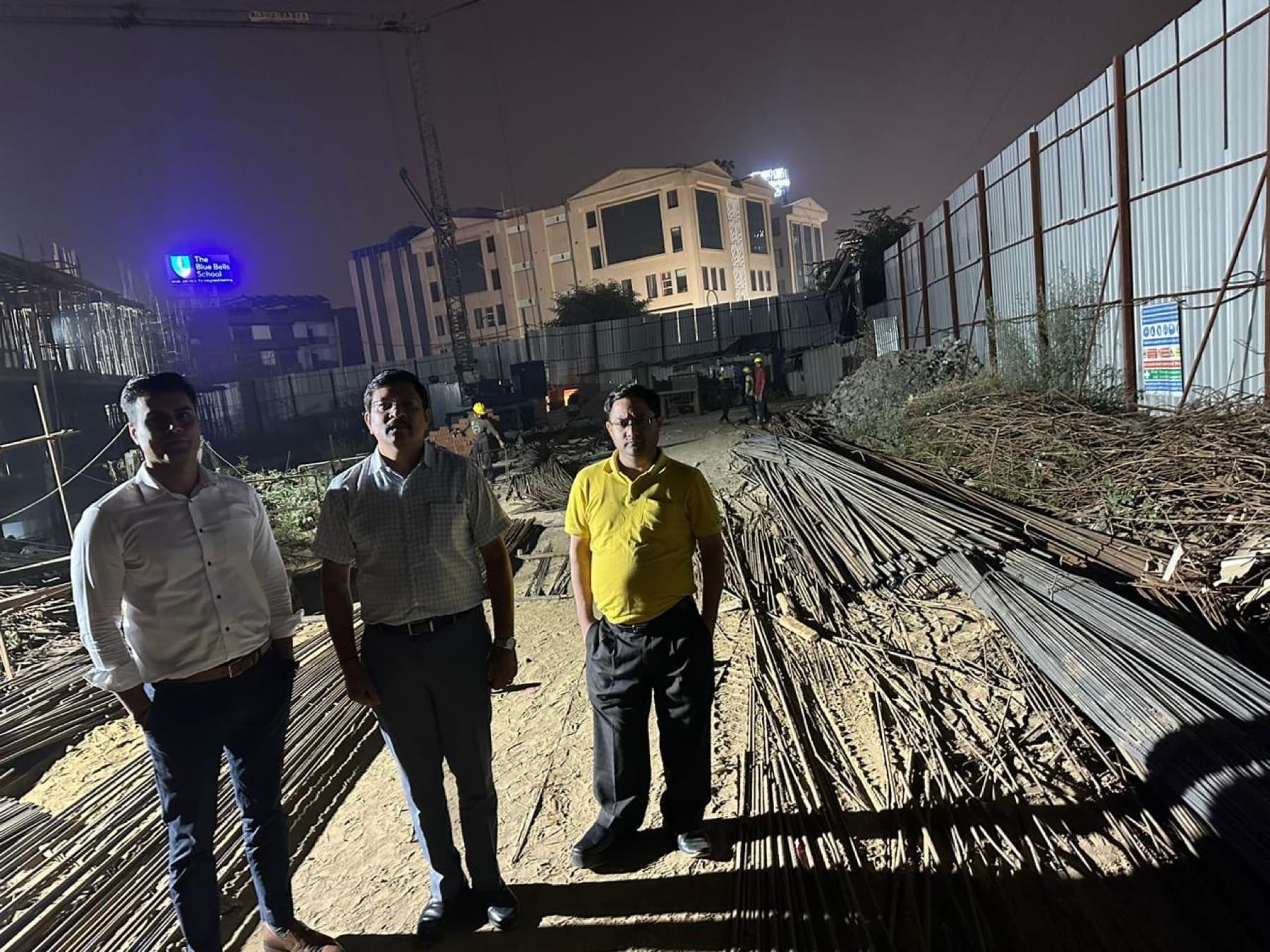 Night site review, Sector-50 hospital, Gurugram
